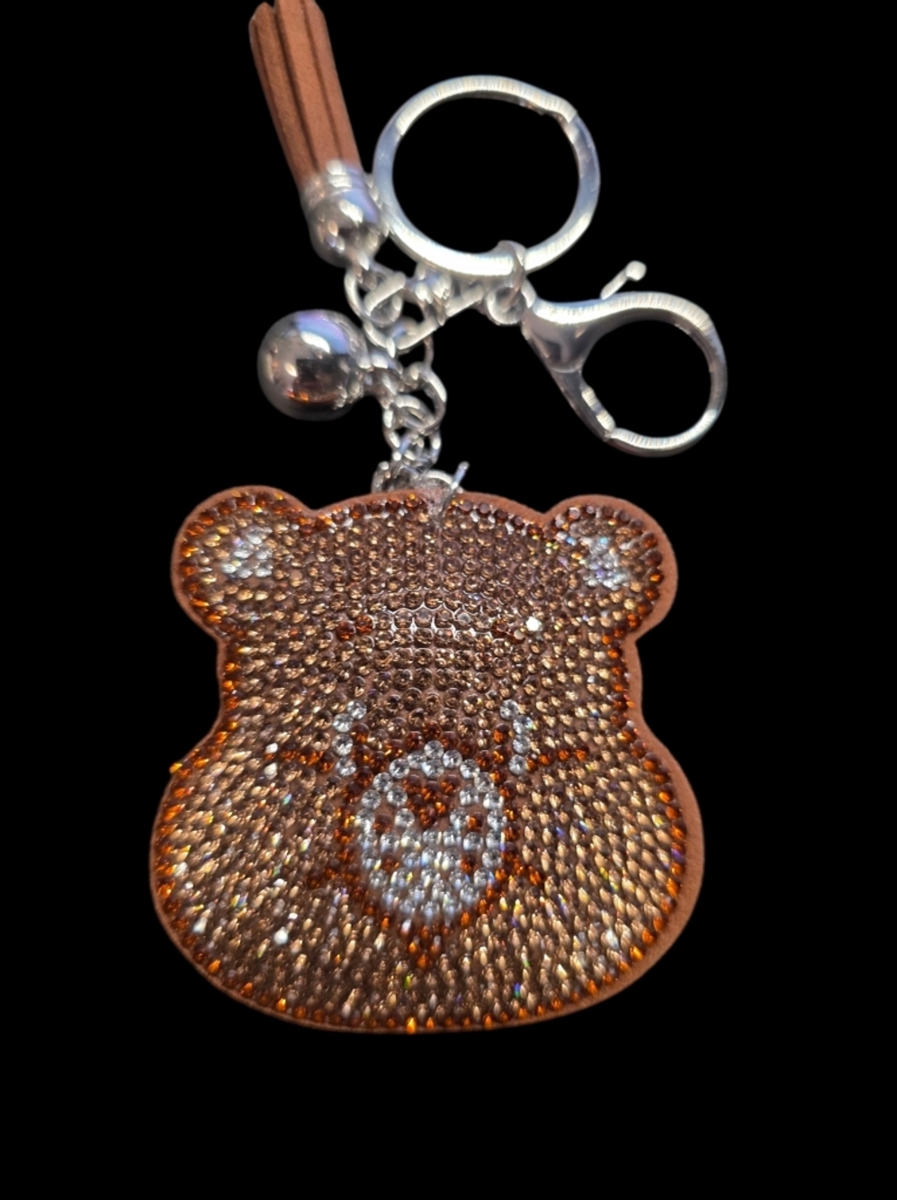 Care Bear Brown Rhinestone Bag Charm Keychain